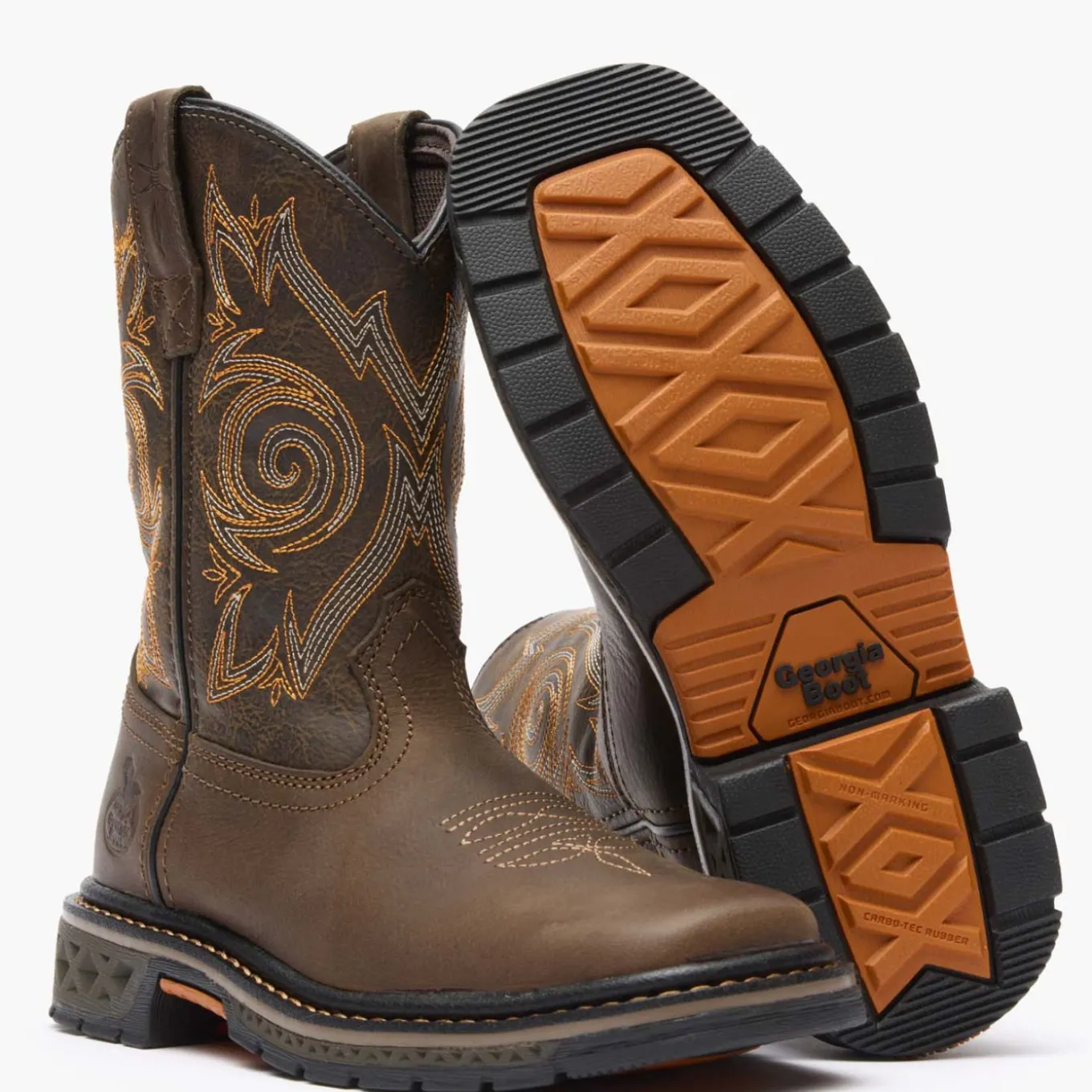 Georgia Boot Carbo-Tec LT Little Kids Brown Pull on Boot