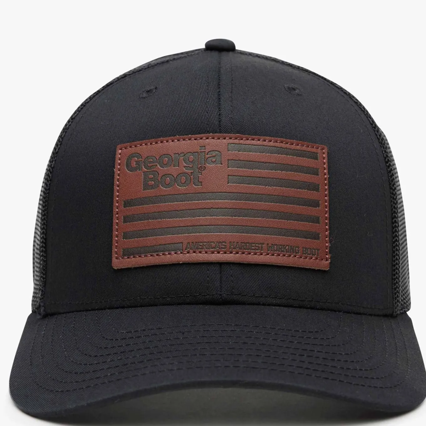 Georgia Boot Unisex Leather Patch Trucker Hat