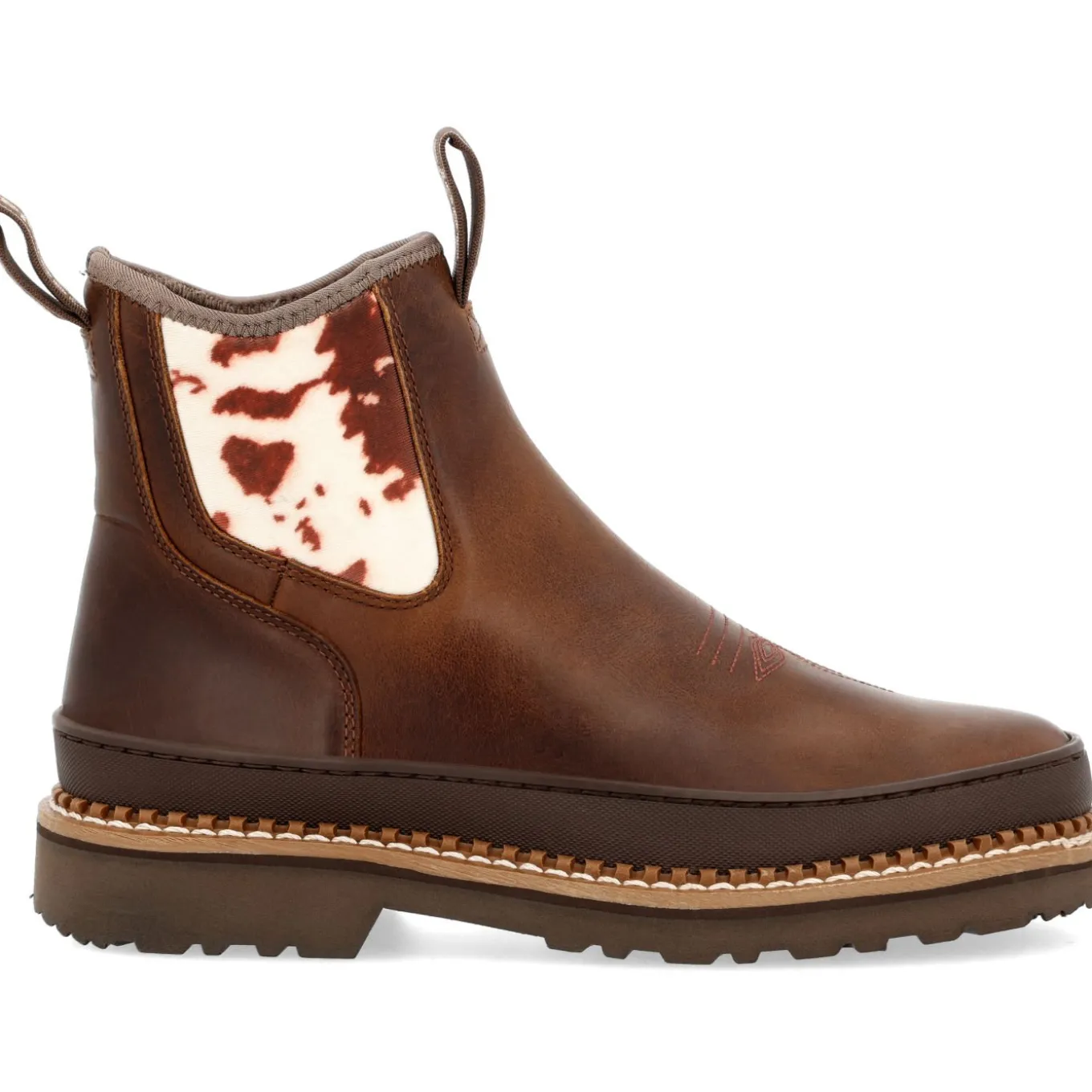 Georgia Boot Women's Cow Print Chelsea Romeo Shoe